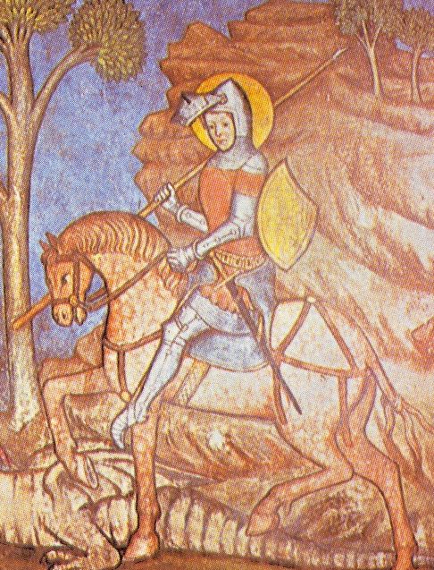 3/3 14. století, nástěnná malba v Hronském Beňadiku, Slovensko